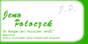 jeno poloczek business card